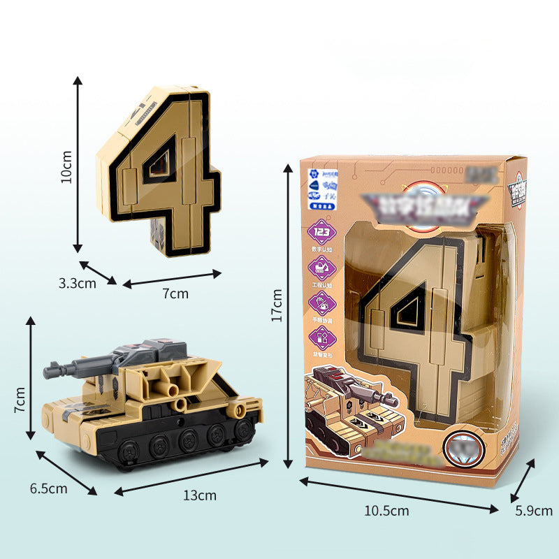 Leketøysdeformasjon Number Transform Robot