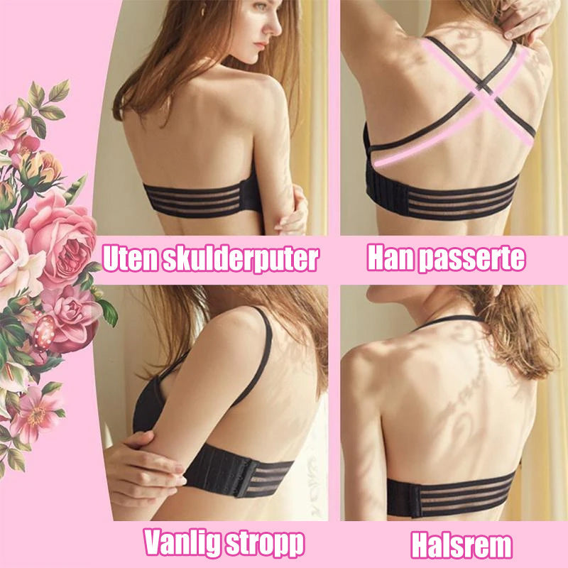 Stroppeløs bandeau-bh med blonder