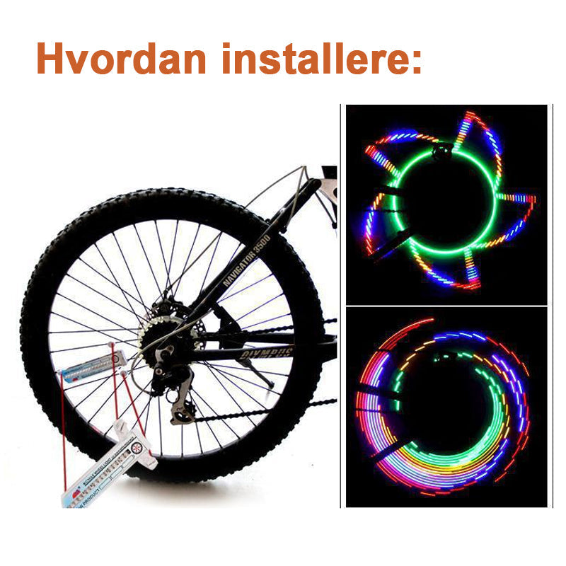 3D sykkel eiker LED-lys