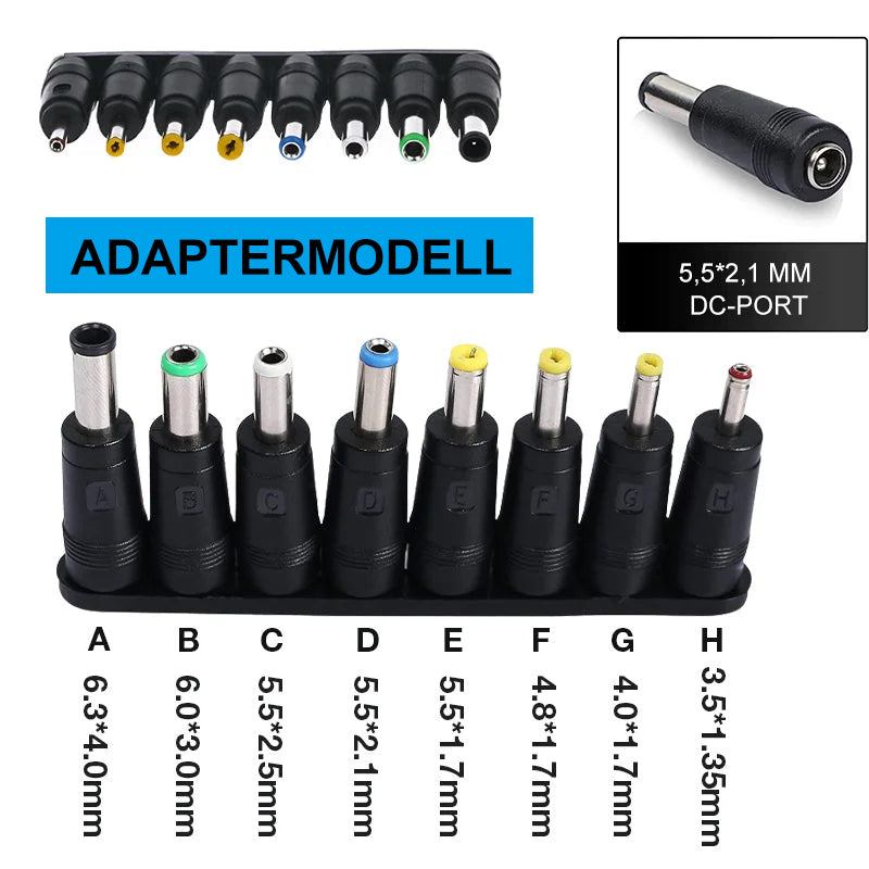 8-i-1 universell likestrømadapter