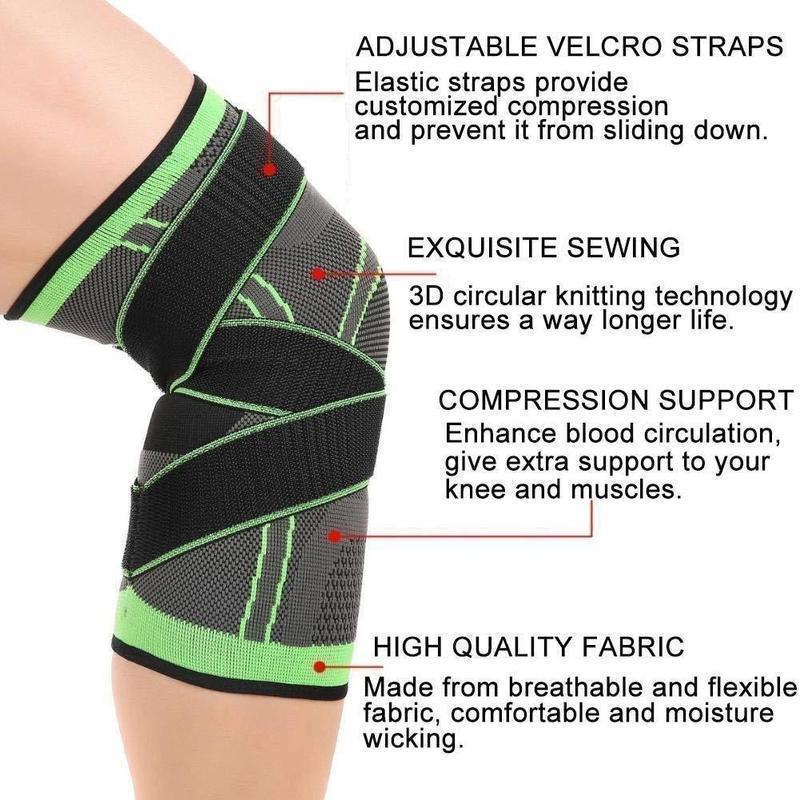 3D Design Knee Brace With Adjustable Strap (1 PC)