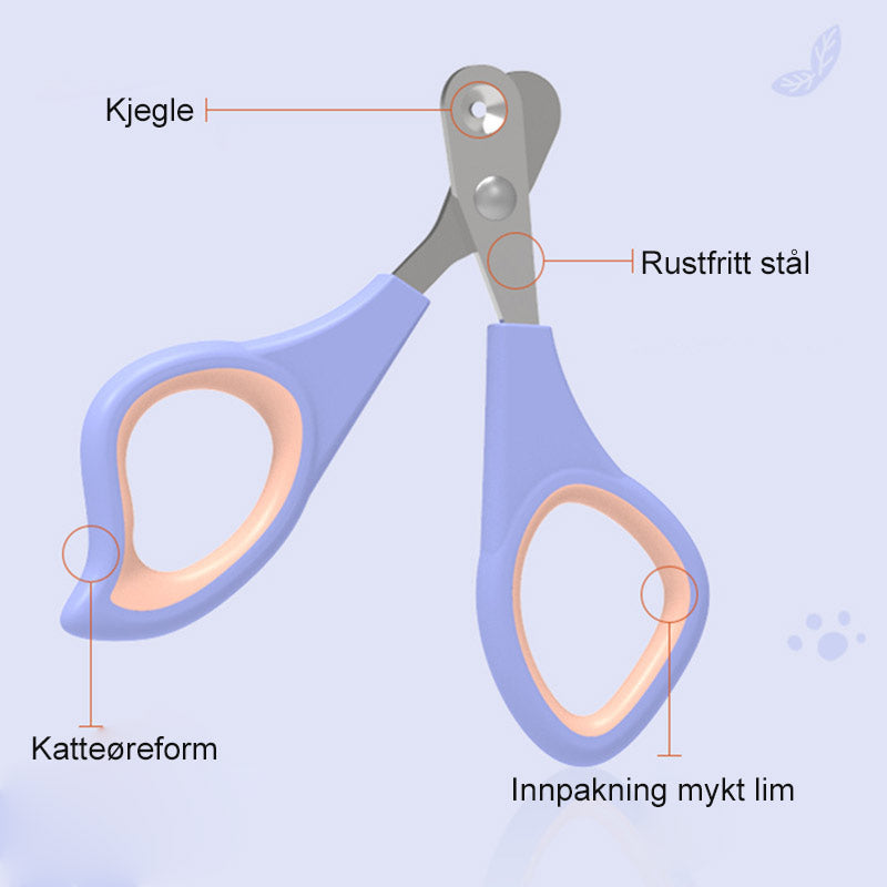 Profesjonell negleklipper med runde hull mot utilsiktet kjæledyr