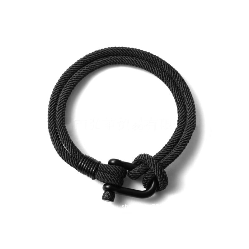 U-formet spenne nylon flettet armbånd