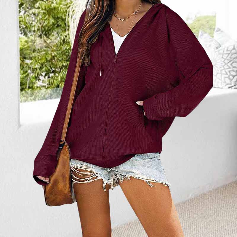 Fashion Zip Up Sweatshirts Langermet hettegenserjakke