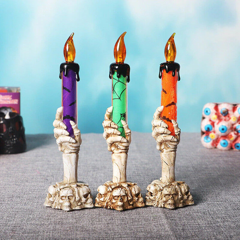 Halloween Skull Candle Holder Light