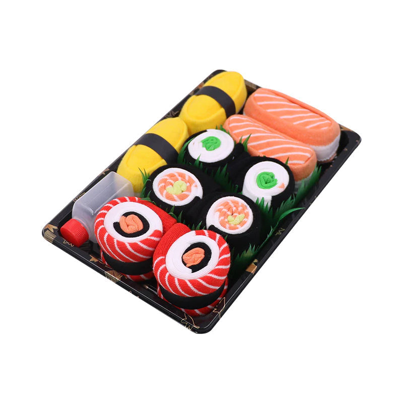 Sokker sett med sushi design i gaveeske