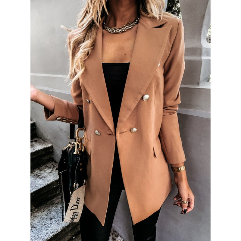 Ensfarget langermet blazer