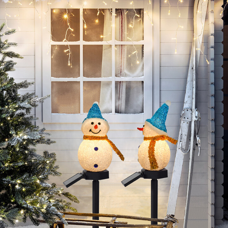 Vanntett Solar Snowman lampe