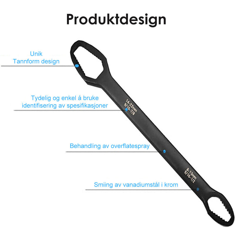 Universal dobbeltsidig skiftenøkkel