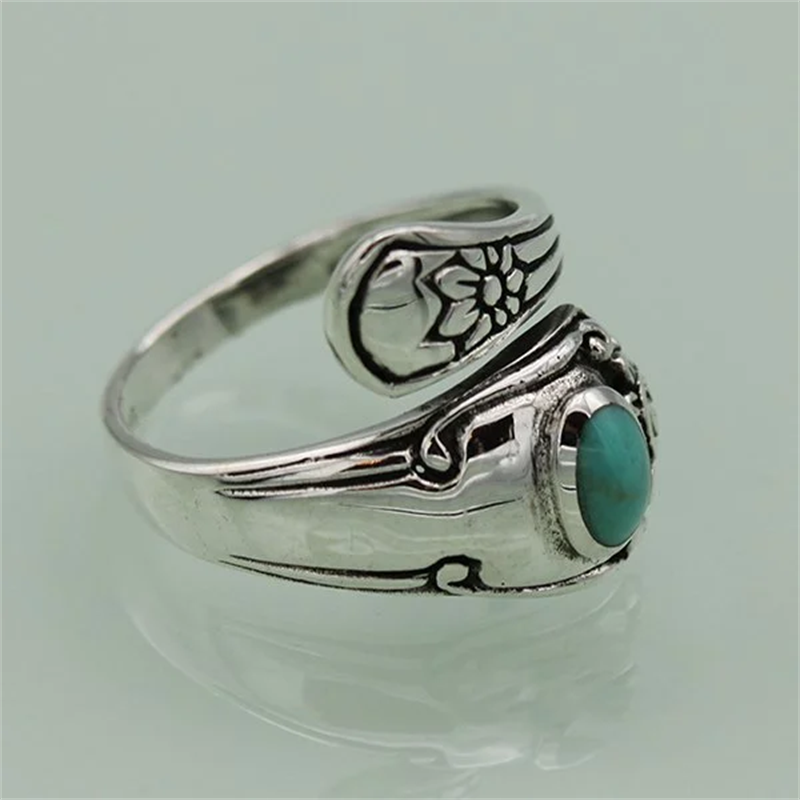 Turkis skje vintage ring