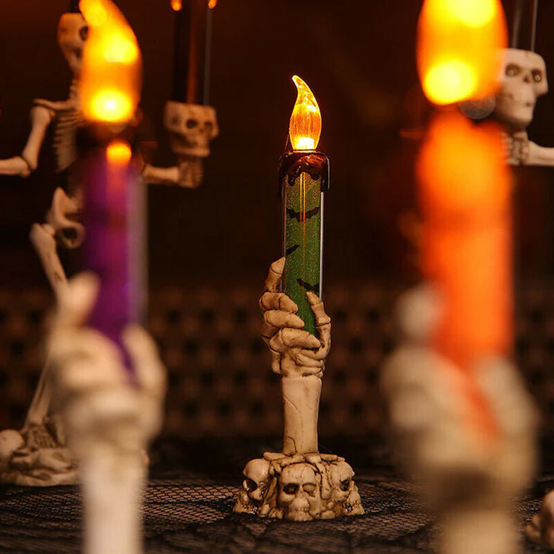 Halloween Skull Candle Holder Light