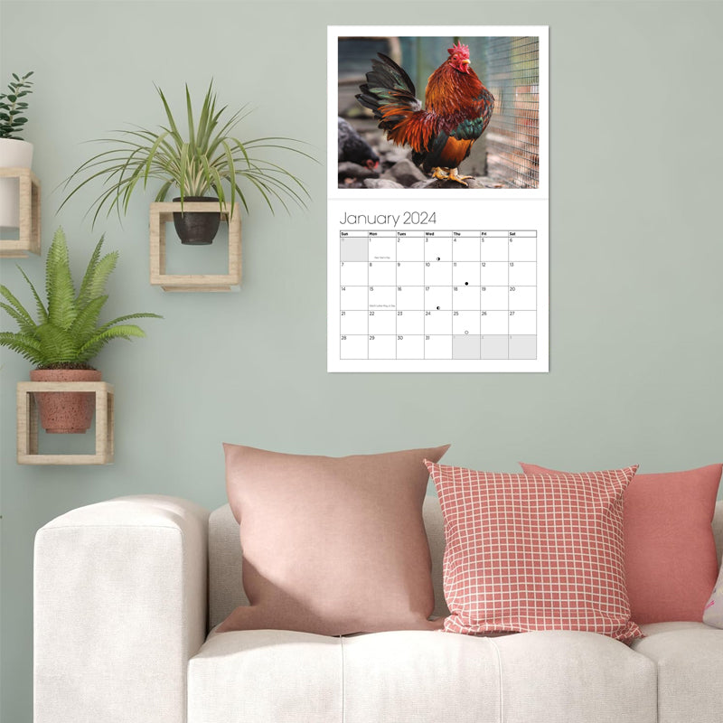 Big Cocks 2024 Veggkalender - En stilig samling av hanebilder