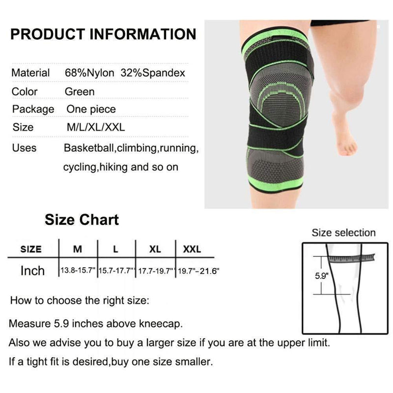 3D Design Knee Brace With Adjustable Strap (1 PC)