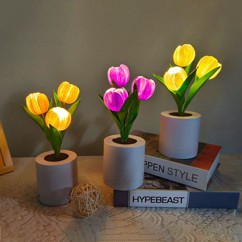 LED oppladbart tulipan nattlys