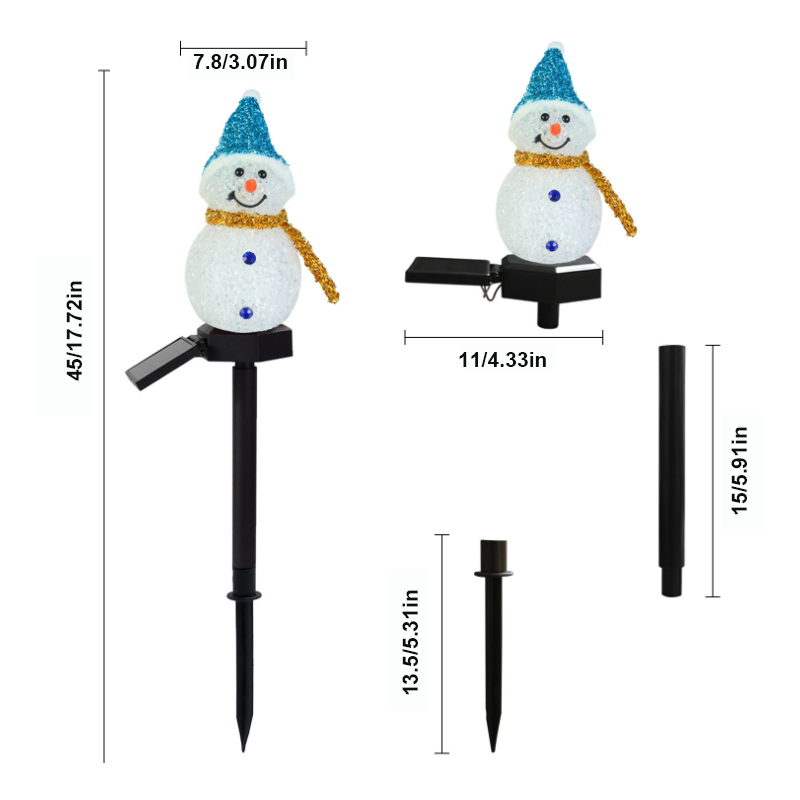 Vanntett Solar Snowman lampe