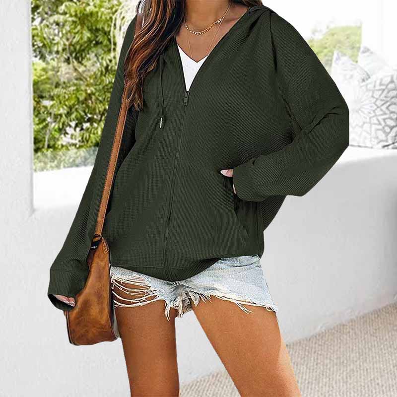 Fashion Zip Up Sweatshirts Langermet hettegenserjakke