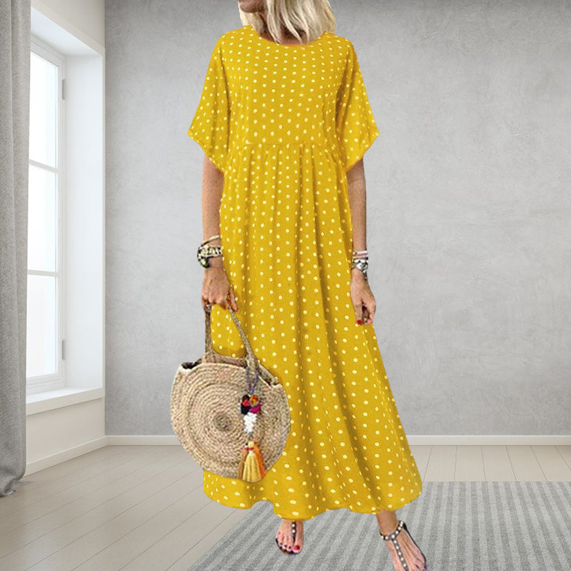 1/2sleeve polka dot dress