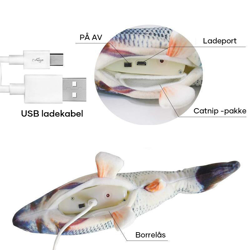 Plysj simulering USB lading kjæledyr fisk leke