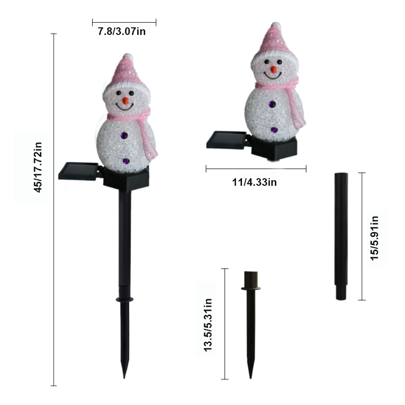 Vanntett Solar Snowman lampe