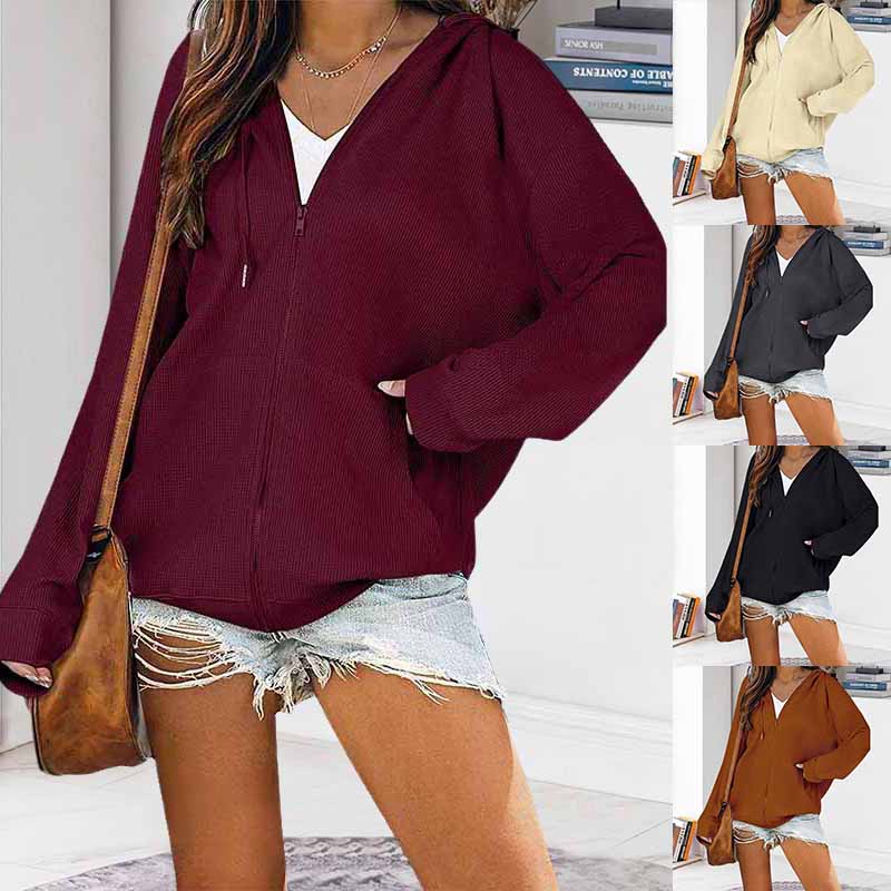 Fashion Zip Up Sweatshirts Langermet hettegenserjakke