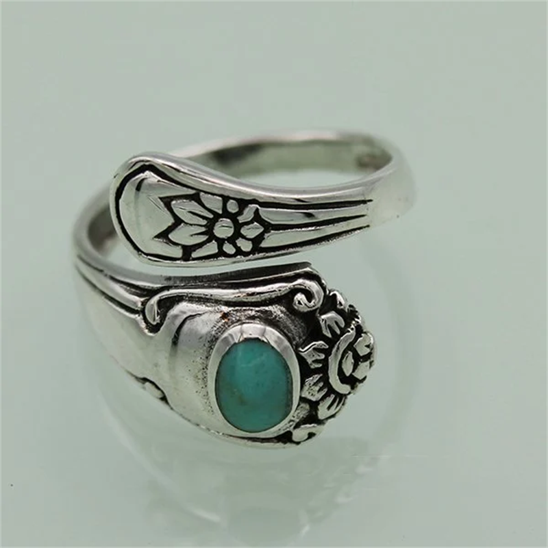 Turkis skje vintage ring