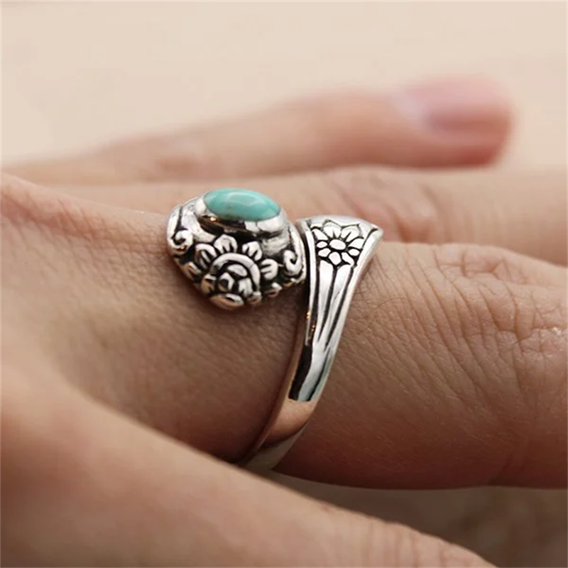 Turkis skje vintage ring