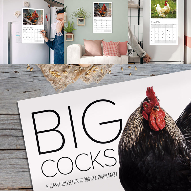 Big Cocks 2024 Veggkalender - En stilig samling av hanebilder