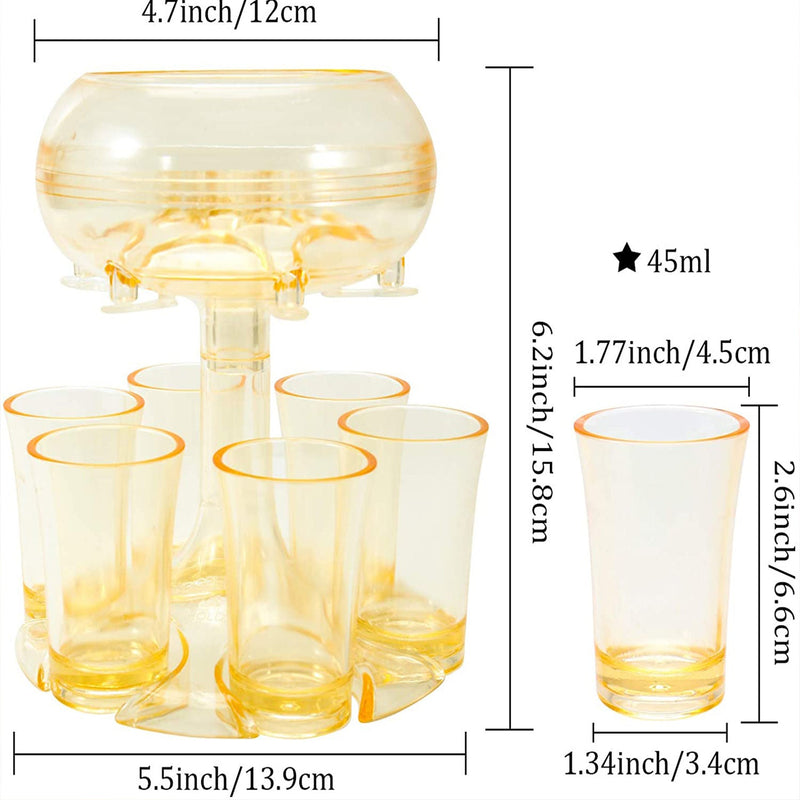 6 Shot Glass Dispenser og holder