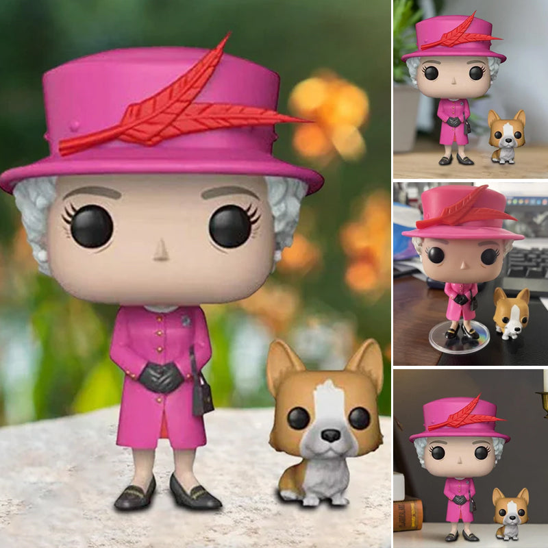 Queen Of England Character And Corgi Scale Model