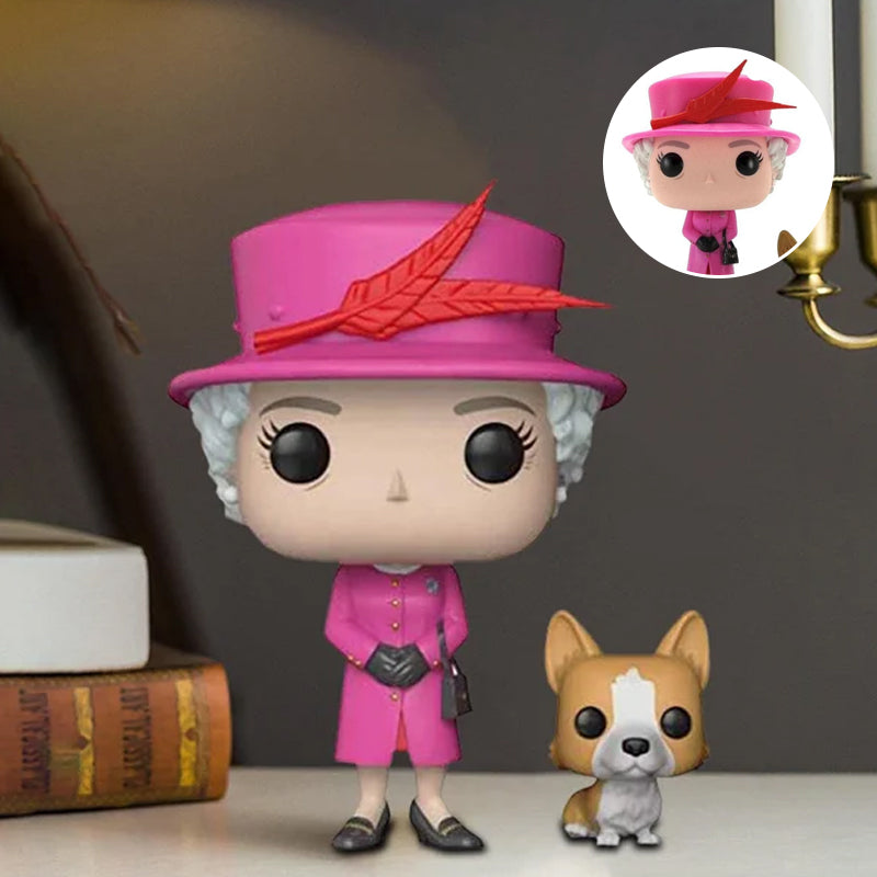 Queen Of England Character And Corgi Scale Model